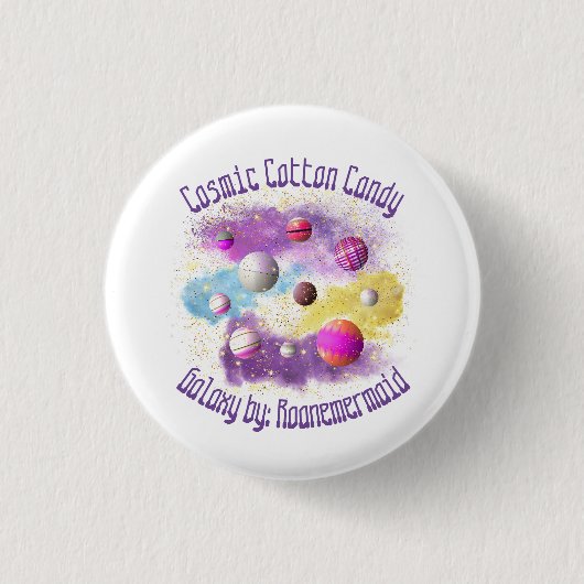 Cosmic Cotton Snoep Galaxy Ronde Button 3,2 Cm (Voorkant)