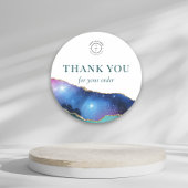Cosmic Crystal Geode Business Logo Bedankt Ronde Sticker