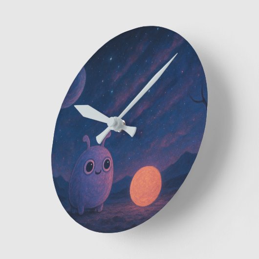 Cosmic Cutie Wall Clock Ronde Klok (Hoek)