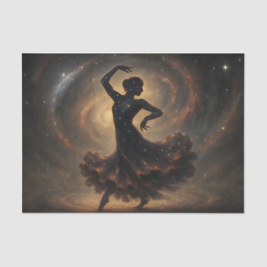 Cosmic Dancer Galaxy Silhouette Decoupage Tissuepapier (Voorkant)
