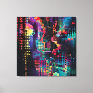 Cosmic Data Scape Canvas Afdruk