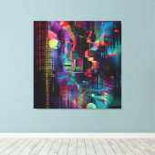 Cosmic Data Scape Canvas Afdruk (Insitu (Houten vloer))
