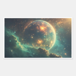 Cosmic Dawn Nebula Design Rechthoekige Sticker