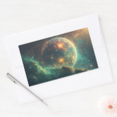 Cosmic Dawn Nebula Design Rechthoekige Sticker (Envelop)