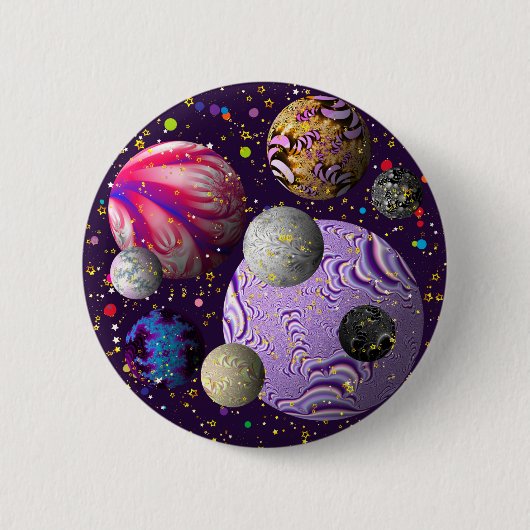 Cosmic Delight Ronde Button 5,7 Cm (Voorkant)