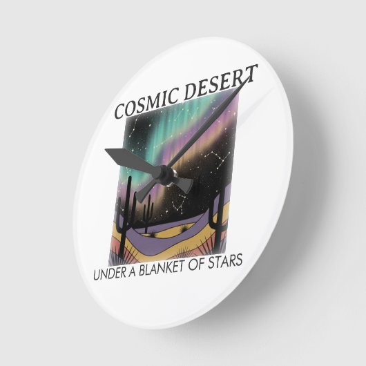Cosmic Desert Aurora • Western Retro (NO NUMBERS) Ronde Klok (Hoek)
