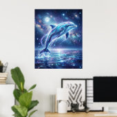 Cosmic Dolphin Star Tide Poster (Thuiskantoor)