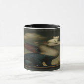 Cosmic Dragon and White Kitten Surreal Art Mug (Centre)