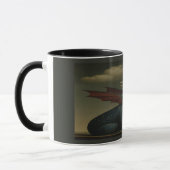 Cosmic Dragon and White Kitten Surreal Art Mug (Gauche)