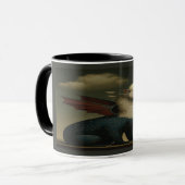 Cosmic Dragon and White Kitten Surreal Art Mug (Devant gauche)
