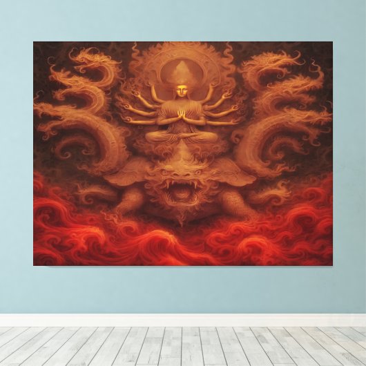 Cosmic Dragon Canvas Afdruk (Insitu (Houten vloer))