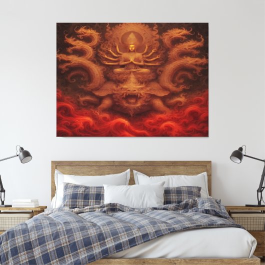 Cosmic Dragon Canvas Afdruk (Insitu (Slaapkamer))
