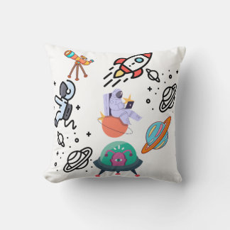 Cosmic Dreams Astronaut & Telescope Pillow Kussen