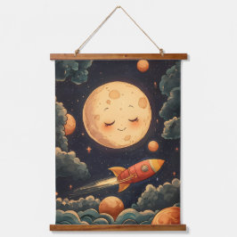 Cosmic Dreams: De reis van een raket Hangend Wandkleed