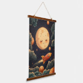 Cosmic Dreams: De reis van een raket Hangend Wandkleed (Gebogen)