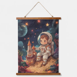 Cosmic Dreams: Het kasteel van de jonge astronaut Hangend Wandkleed