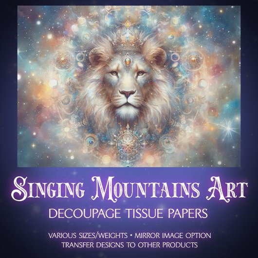 Cosmic Dreamscape Lion King Craft Decoupage Tissuepapier