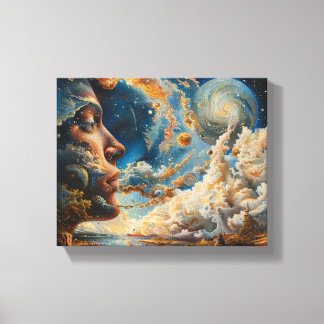 Cosmic Dreamscape Surreal Wall Art Canvas Afdruk