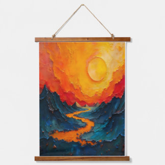 Cosmic Drift — Abstract Gold & Teal Canvas Art Hangend Wandkleed