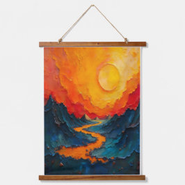 Cosmic Drift — Abstract Gold & Teal Canvas Art Hangend Wandkleed