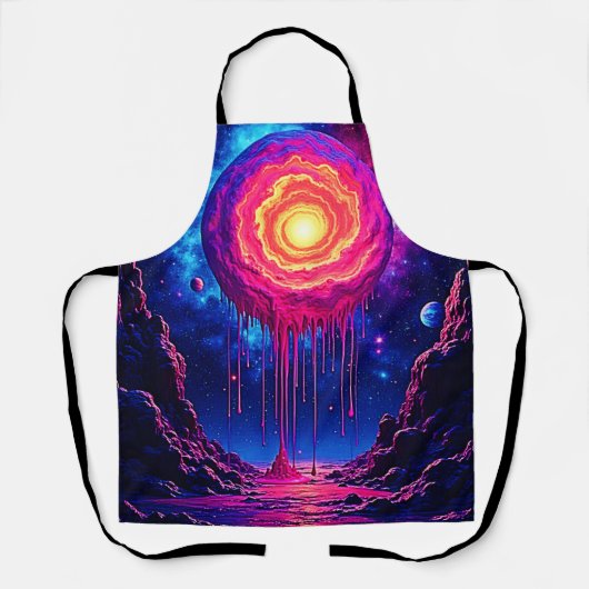 Cosmic Dripping Planet Art Schort (Voorkant)