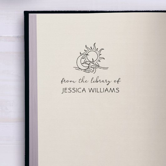 Cosmic Elements Handwritten Custom Library Book Rubberstempel