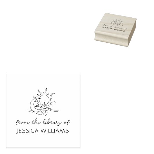 Cosmic Elements Handwritten Custom Library Book Rubberstempel (Gestempeld)