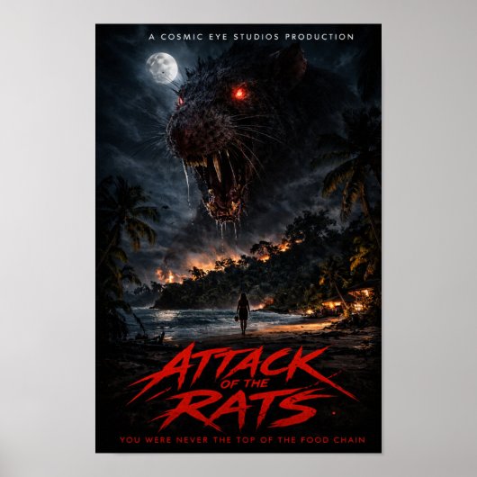 Cosmic Eye – Night Beach Creature Horror Poster (Voorkant)