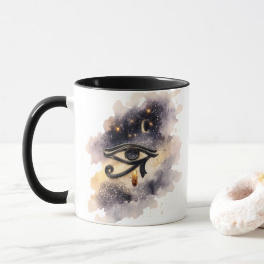 Cosmic Eye of Horus Coffee Mug Ancient Egyptian Mok (Met donut)