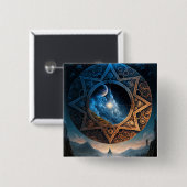 Cosmic Fantasy Space Landscape Button (Voorkant /achterkant)