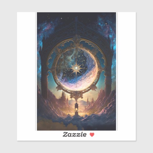 Cosmic Fantasy Space Landscape Sticker (Vel)