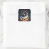 Cosmic Fantasy Space Landscape Vierkante Sticker (Tas)