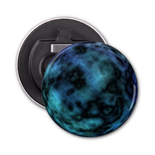 Cosmic Faux Blue Marmer Button Flesopener (Voorkant)