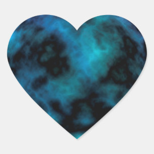 Cosmic Faux Blue Marmer Hart Sticker