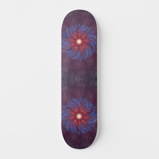 Cosmic Flame Burst Mandala Skateboard (Voorkant)