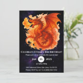 Cosmic Flame Dragon Birthday Invitation (Debout devant)
