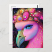 Cosmic Flamingo Queen Briefkaart (Voorkant / Achterkant)