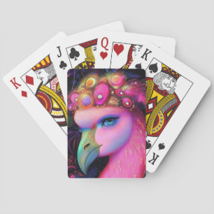 Cosmic Flamingo Queen Pokerkaarten