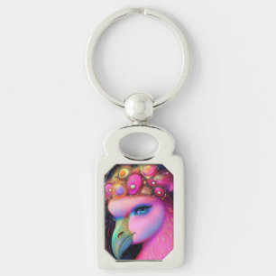 Cosmic Flamingo Queen Sleutelhanger