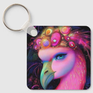 Cosmic Flamingo Queen Sleutelhanger