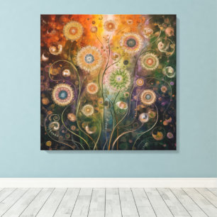 Cosmic Florals Canvas Print