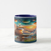 Cosmic Fox and Planets Magical Sunset Mug (Centre)