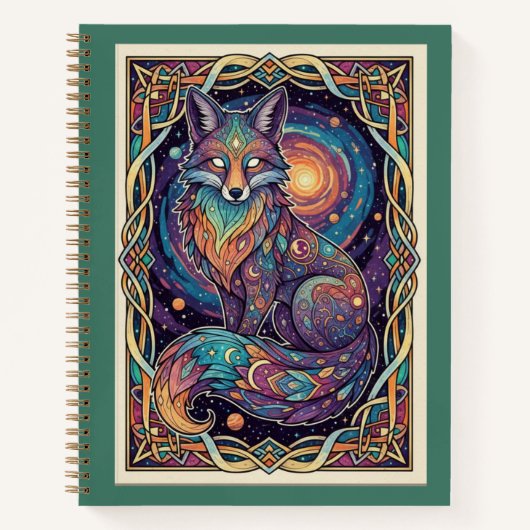 Cosmic Fox Galaxy Zentangle Spirit Journal (Devant)