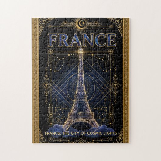Cosmic France Eiffel Tower Celestial Art Legpuzzel (Verticaal)