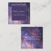 Cosmic Galaxy Futuristic Moderne Social Media Nigh Vierkante Visitekaartje (Voorkant / Achterkant)