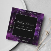 Cosmic Galaxy Moderne Social Media Space Sparkles Vierkante Visitekaartje