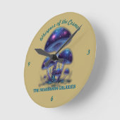 Cosmic Galaxy Mushrooms - Whimsical Fantasy Fungi Ronde Klok (Hoek)