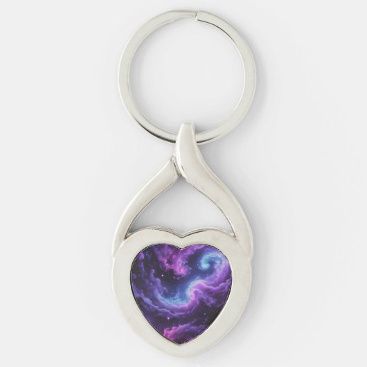 Cosmic Galaxy Nebula Abstract Space Art Design Sleutelhanger (Voorkant)