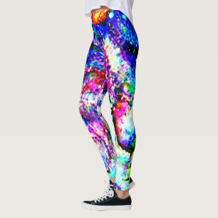 Cosmic Galaxy Pattern Bright Multi-Color Leggings
