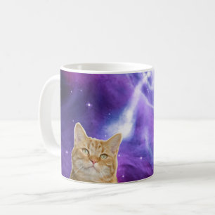 Cosmic galaxy space cat koffiemok